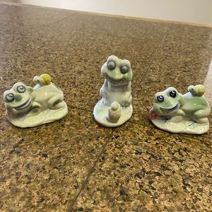Decorative Frog Figurines Set of 3